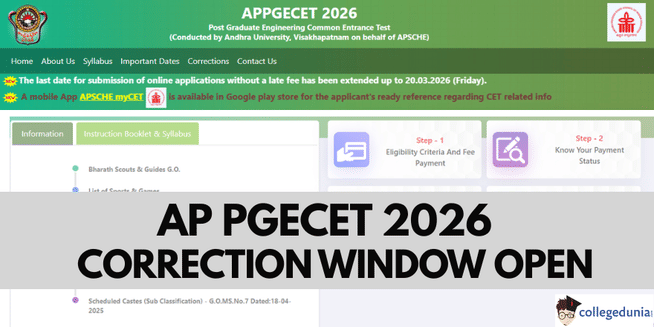 AP PGECET 2026 Correction Window Open @cets.apsche.ap.gov.in; Edit Form Today Only